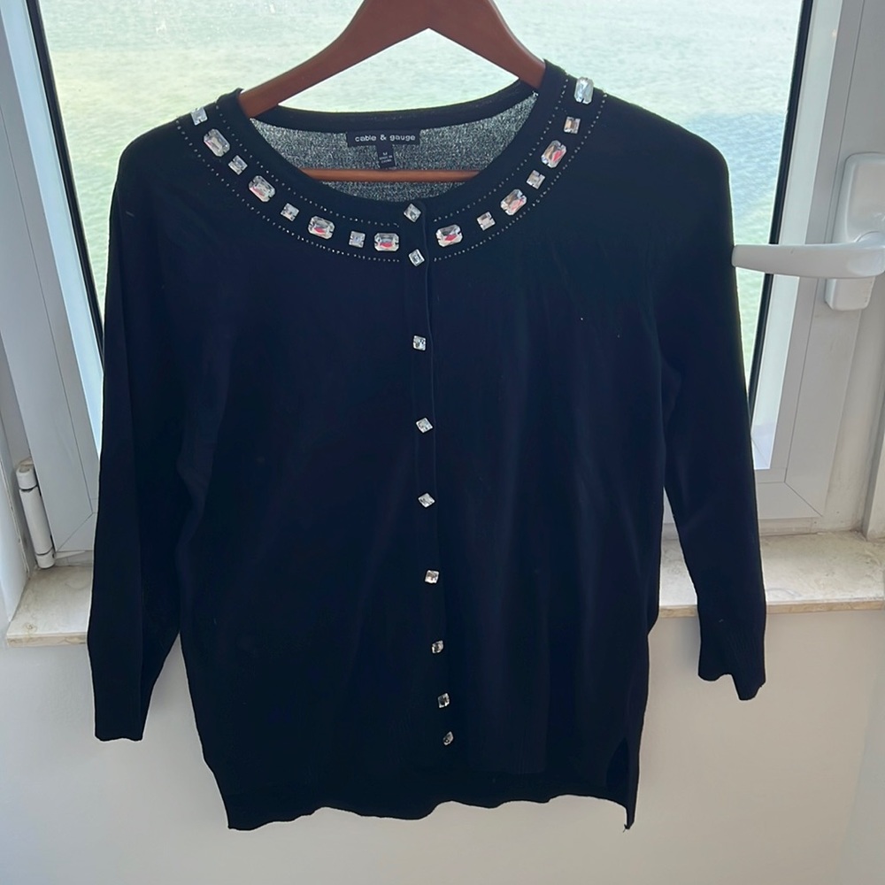 Black cardigan